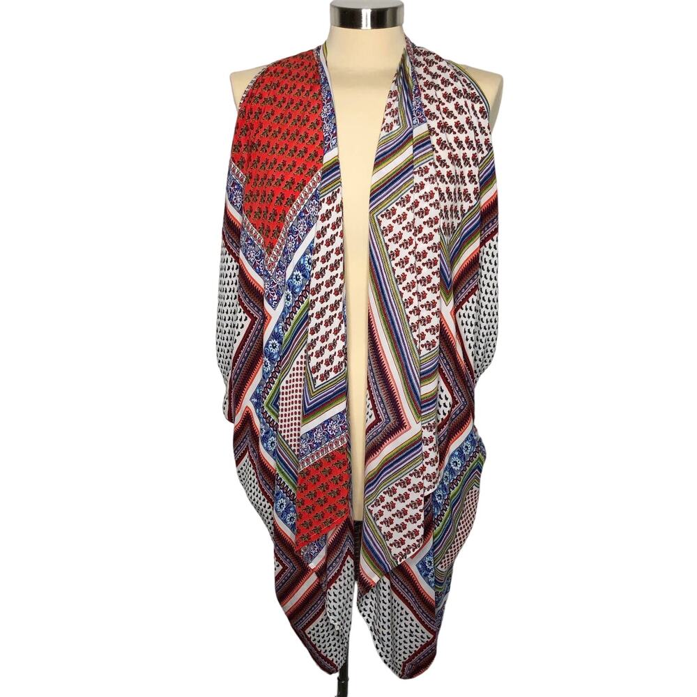 Flying Tomato Wms S Open Front Colorful Drape Ves… - image 1